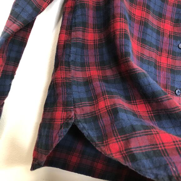Zara Plaid Button Up Long Sleeve Top Blue and Red Check Shirt xs - Picture 4 of 7